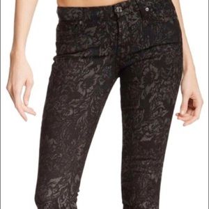7 for all mankind Floral Print Skinny Jeans